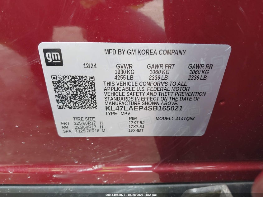 2025 Buick Envista Preferred Fwd VIN: KL47LAEP4SB165021 Lot: 44955073