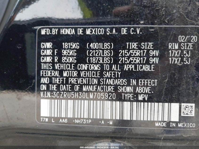 2020 HONDA HR-V 2WD LX — Photo 9