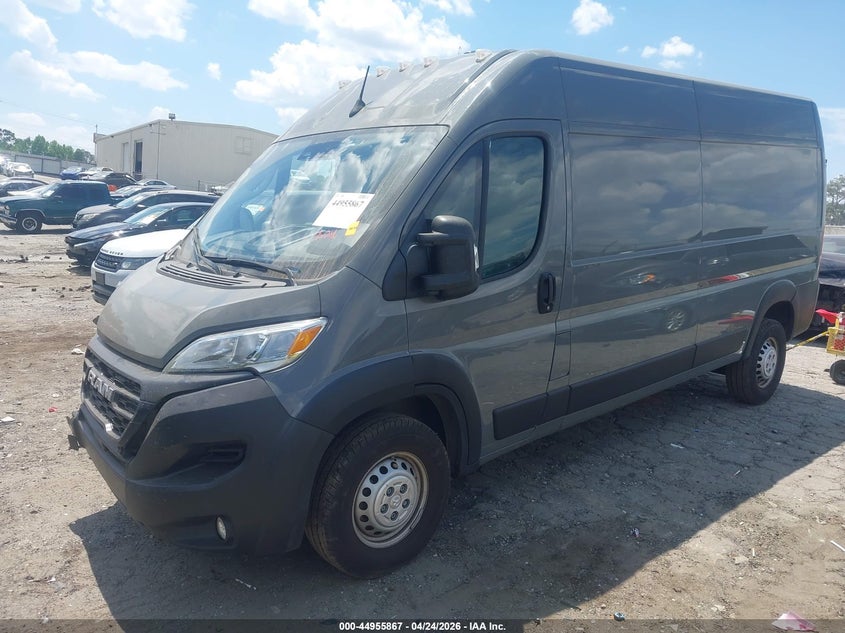 Vin: 3c6lrvdg6te160619, lot: 45453268, ram promaster 2500 tradesman high roof 159 wb w/pass seat 20262