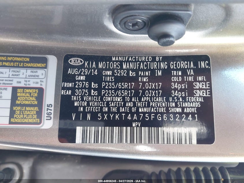 VIN 5XYRHDJFXTG437349 2026 KIA SORENTO X-LINE EX