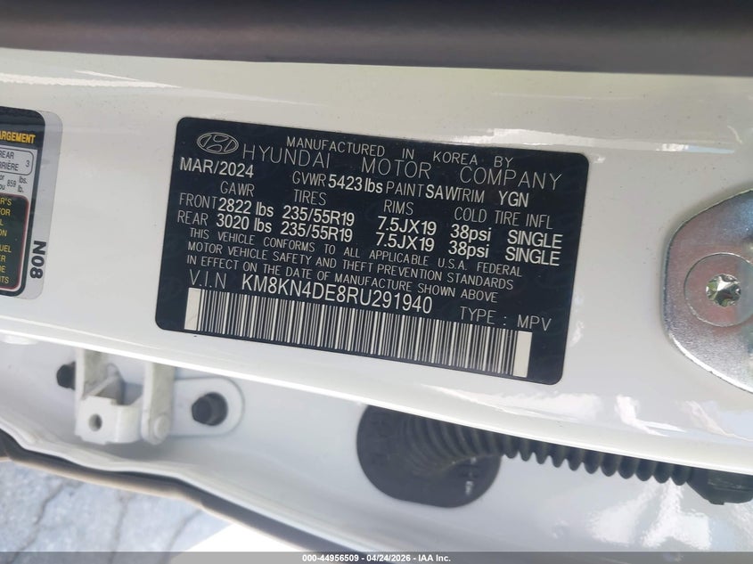 2024 Hyundai Ioniq 5 Sel VIN: KM8KN4DE8RU291940 Lot: 44956509