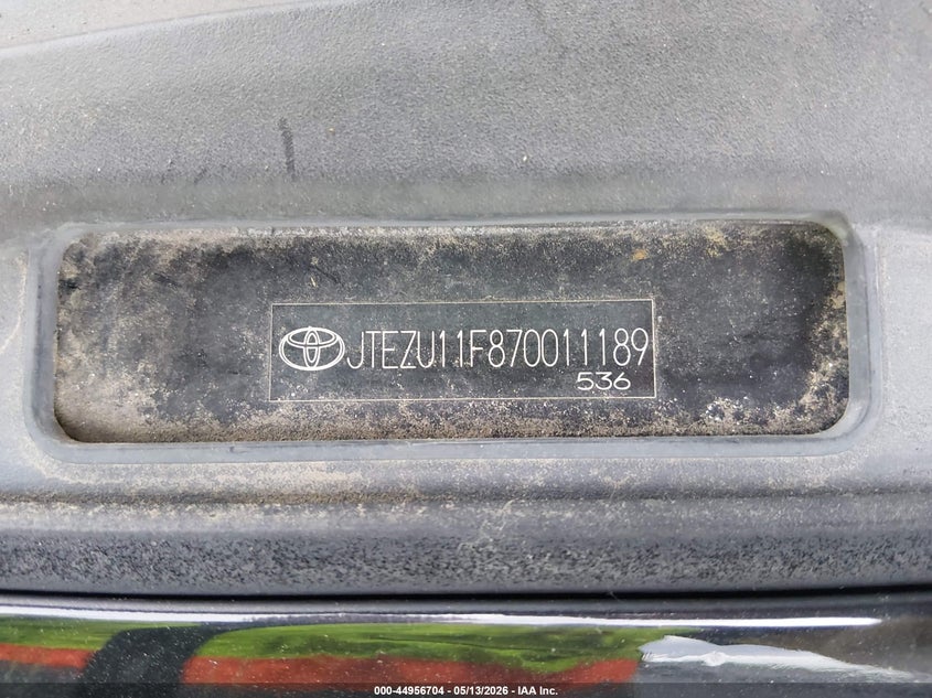 2007 Toyota Fj Cruiser VIN: JTEZU11F870011189 Lot: 44956704