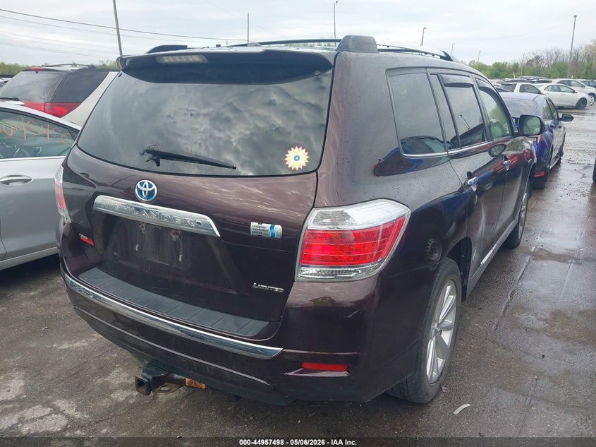 Vin: jtedc3eh6c2008343, lot: 45454899, toyota highlander hybrid limited v6 20124