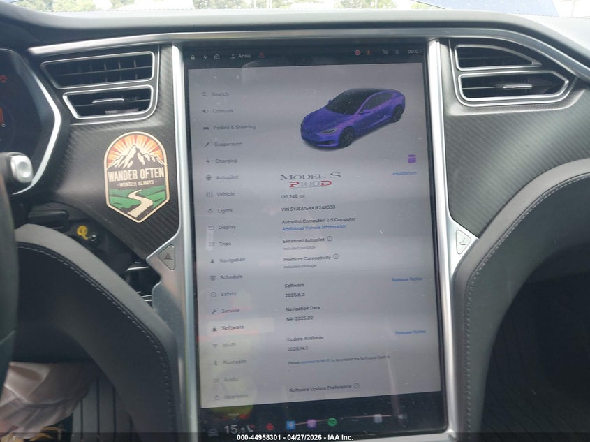 TESLA MODEL S 2018 VIN 5YJSA1E4XJF248539