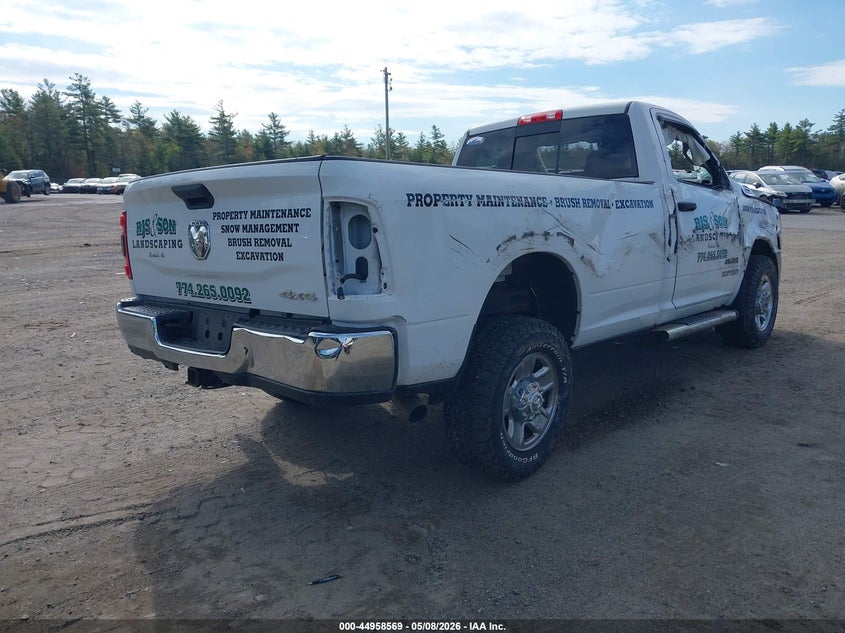 Vin: 3c6mr5al9kg554205, lot: 45455970, ram 2500 tradesman  4x4 8' box 20194