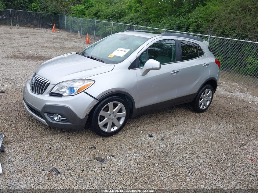 Vin: kl4cjcsb8fb240947, lot: 45457149, buick encore leather 20152