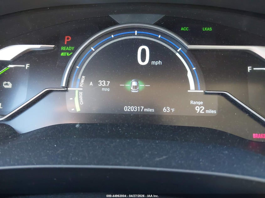2019 Honda Clarity Plug-In Hybrid VIN: JHMZC5F1XKC005640 Lot: 44962004