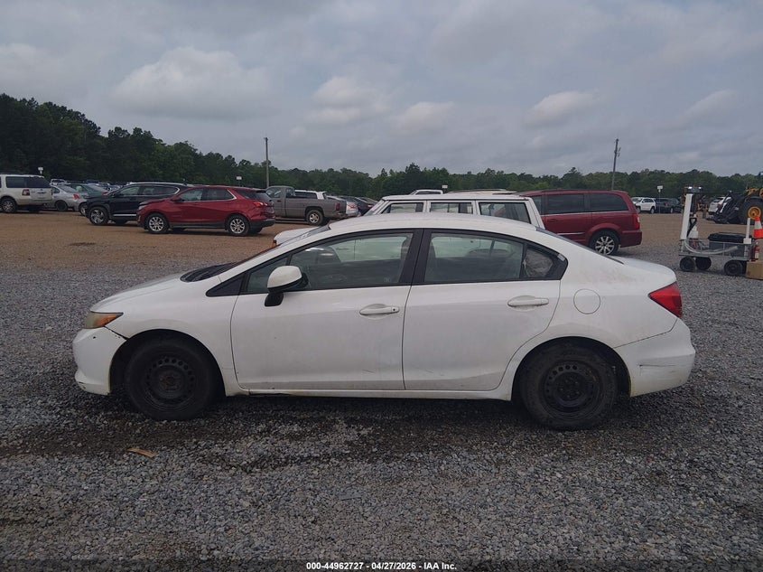 2012 Honda Civic 1.8 Lx White Lot 111044962727 Vin 2HGFB2F50CH314896