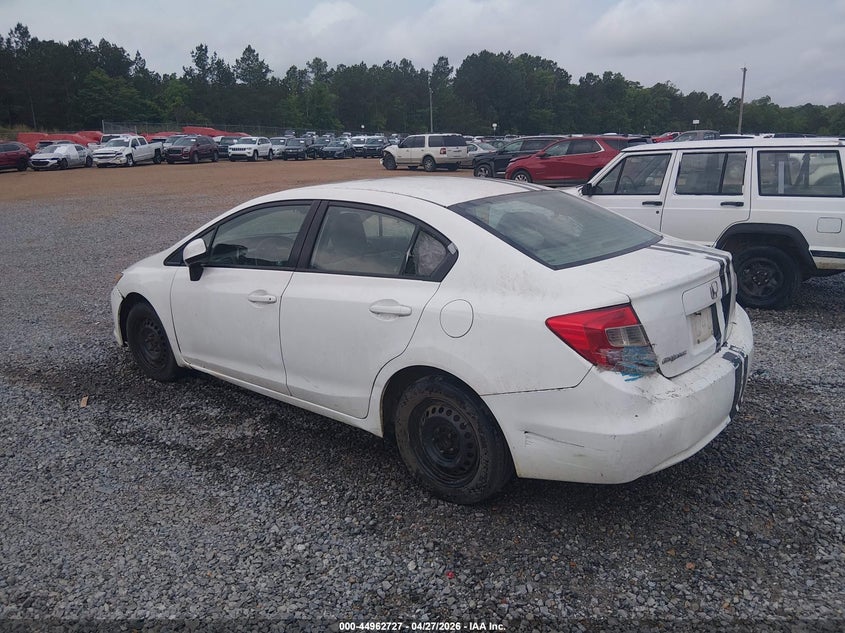 2012 Honda Civic 1.8 Lx White Lot 111044962727 Vin 2HGFB2F50CH314896
