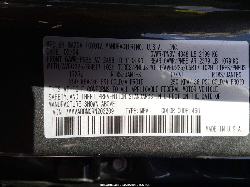 2024 Mazda Cx-50 2.5 S Preferred VIN: 7MMVABBM0RN203209 Lot: 44963460