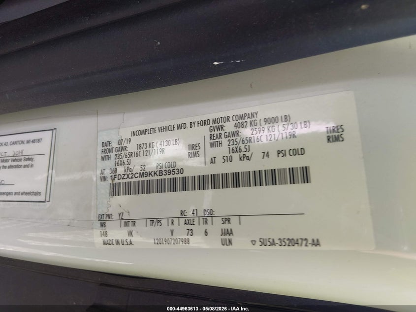 2019 FORD TRANSIT-350 XL · Photo 9