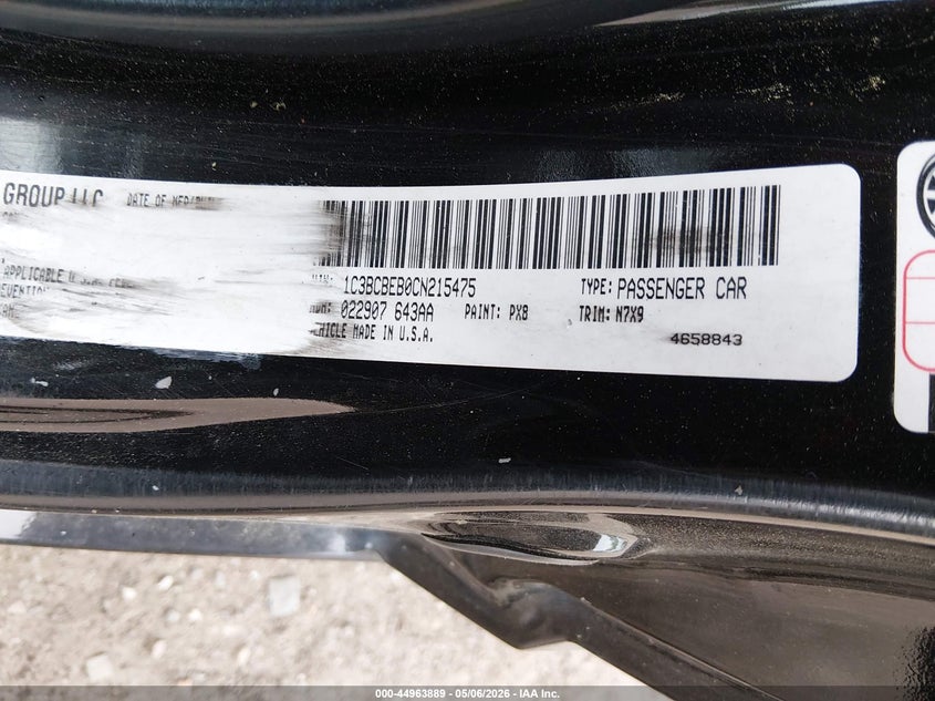 2012 Chrysler 200 2.4 Touring black Lot 111044963889 Vin 1C3BCBEB0CN215475