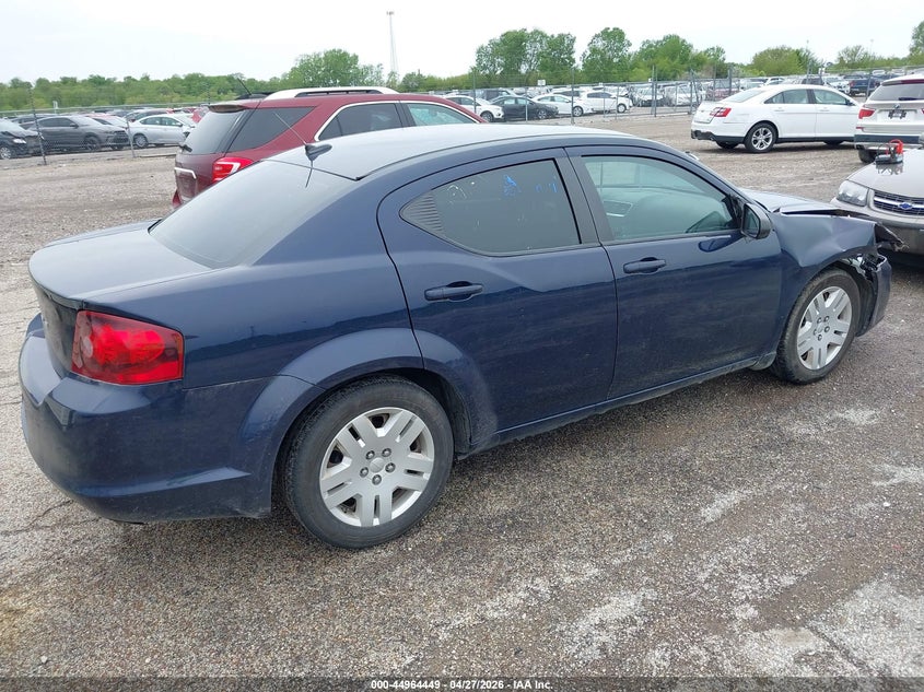 Vin: 1c3cdzabxdn675986, lot: 45461870, dodge avenger se 20134