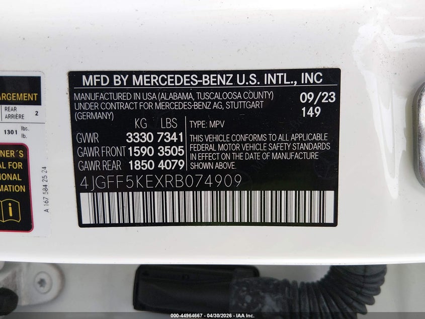 2024 Mercedes-Benz Gls 450 4Matic VIN: 4JGFF5KEXRB074909 Lot: 44964667