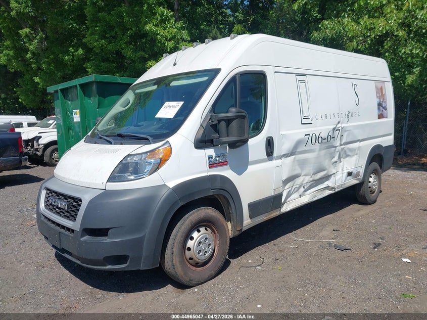 Vin: 3c6lrvdg7me554230, lot: 45462468, ram promaster 2500 high roof 159 wb 20212