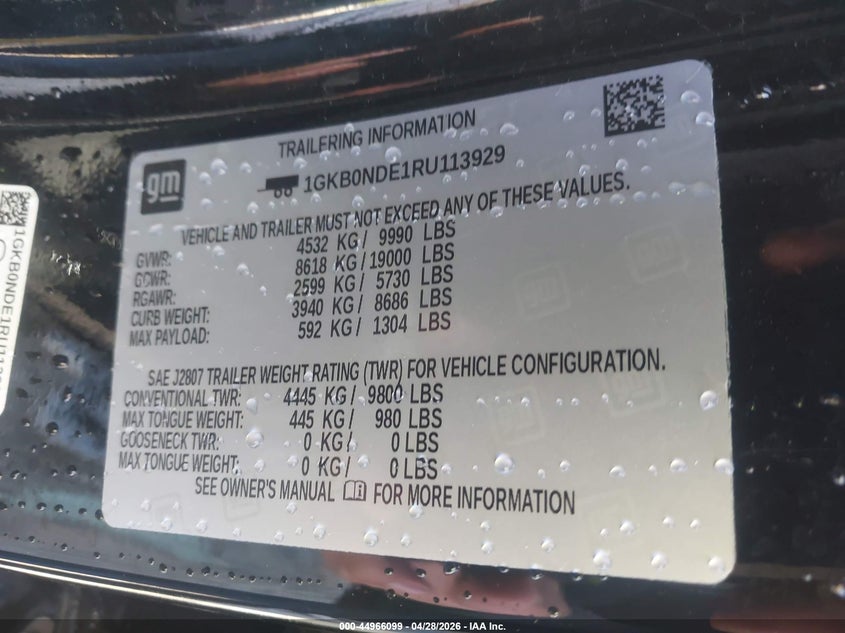 2024 GMC Hummer Ev Suv 2X VIN: 1GKB0NDE1RU113929 Lot: 44966099