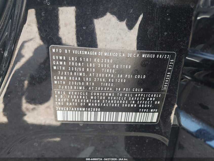 2022 VOLKSWAGEN TIGUAN 2.0T SE R-LINE BLACK — Photo 9