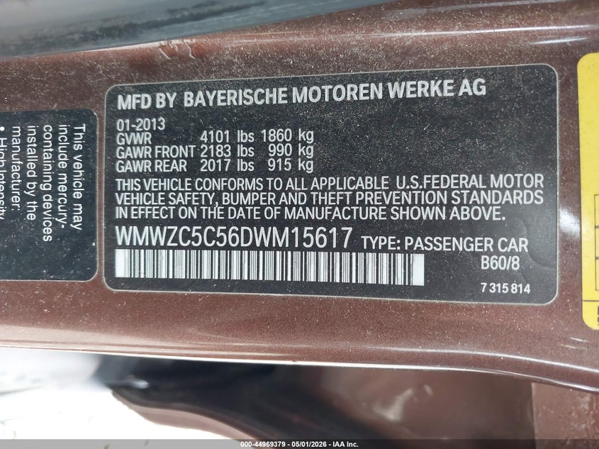 2013 Mini Countryman Cooper S VIN: WMWZC5C56DWM15617 Lot: 44969379
