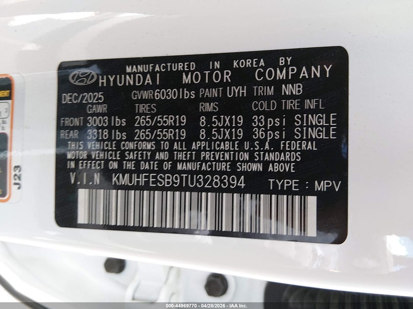 2026 Genesis Gv80 2.5T Awd VIN: KMUHFESB9TU328394 Lot: 44969770