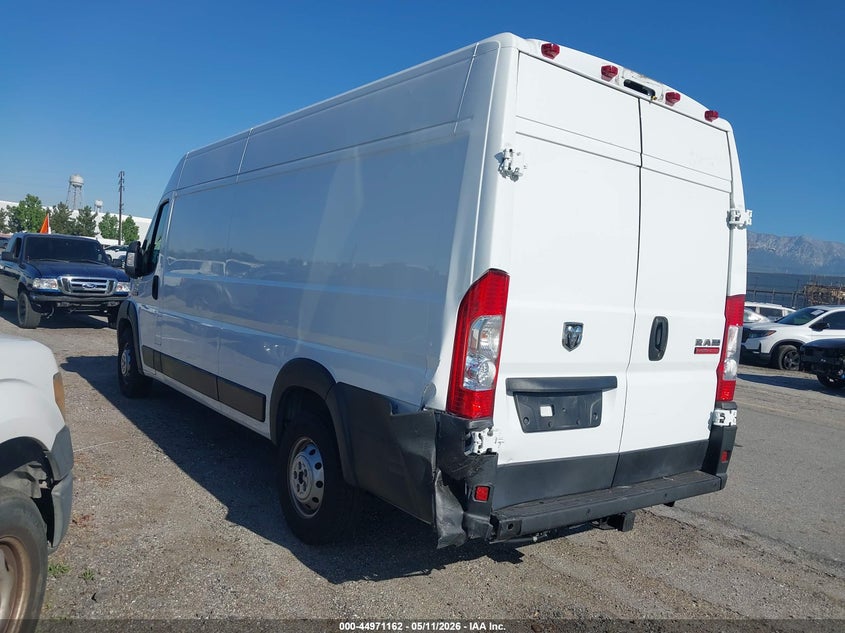 Vin: 3c6frvjg2me501453, lot: 45468583, ram promaster 3500 cargo van high roof 159 wb ext 20213