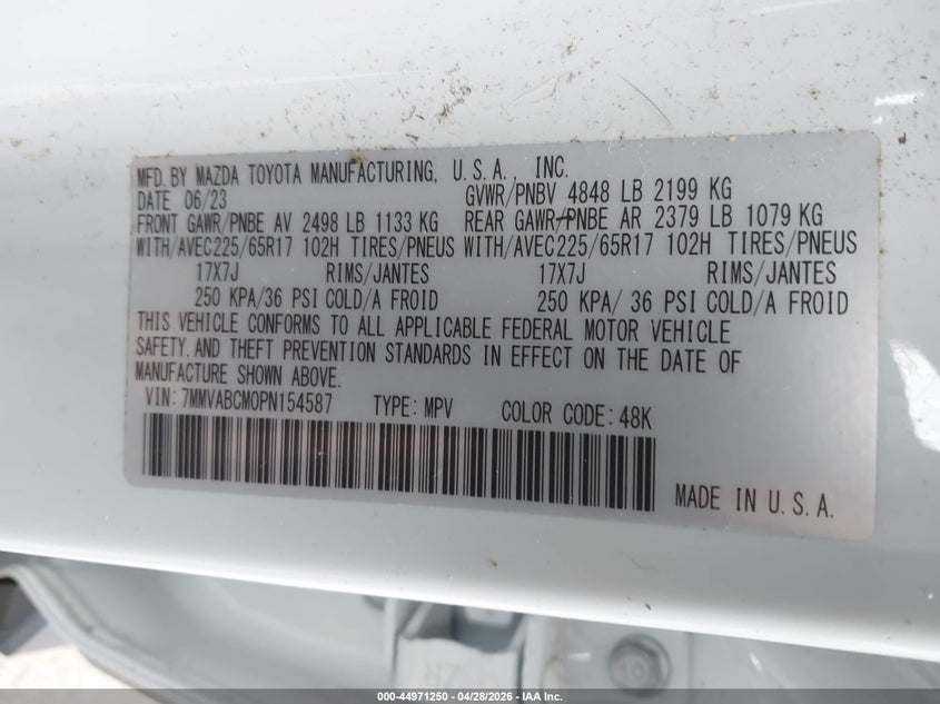 2023 Mazda Cx-50 2.5 S Preferred Plus VIN: 7MMVABCM0PN154587 Lot: 44971250