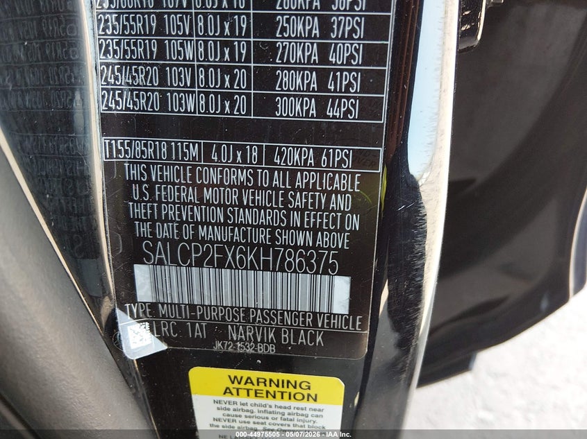 2019 Land Rover Discovery Sport Se VIN: SALCP2FX6KH786375 Lot: 44975505
