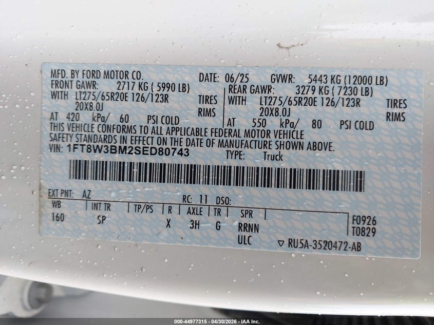 2025 FORD F-350 auction photo 8