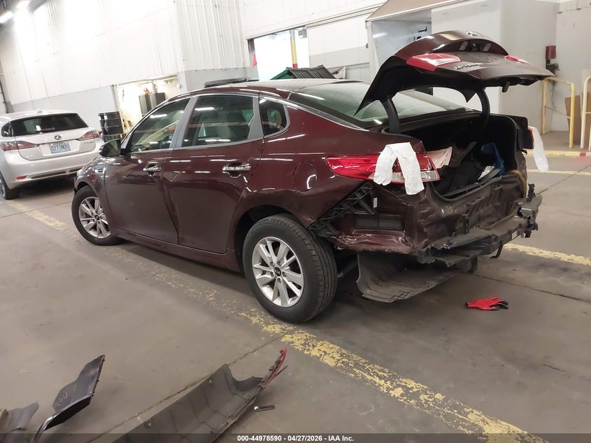 Vin: 5xxgt4l38gg115358, lot: 45476014, kia optima lx 20163