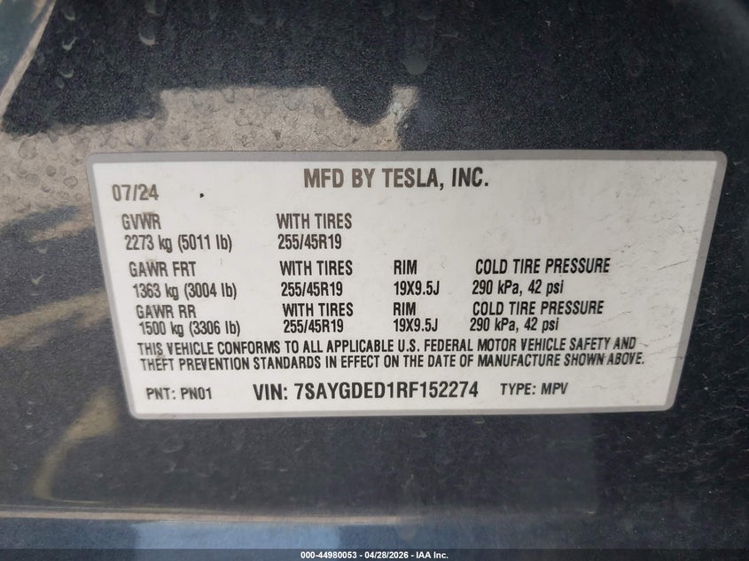 2024 TESLA MODEL Y SPORT UTILITY VEHICLE ELECTRIC