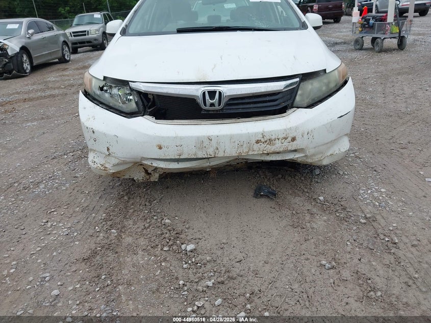 2012 Honda Civic 1.8 Lx white Lot 111044980516 Vin 19XFB2F58CE087094