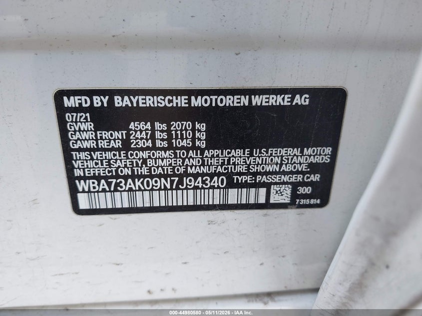 2022 BMW 228 Gran Coupe I xDrive VIN: WBA73AK09N7J94340 Lot: 44980580