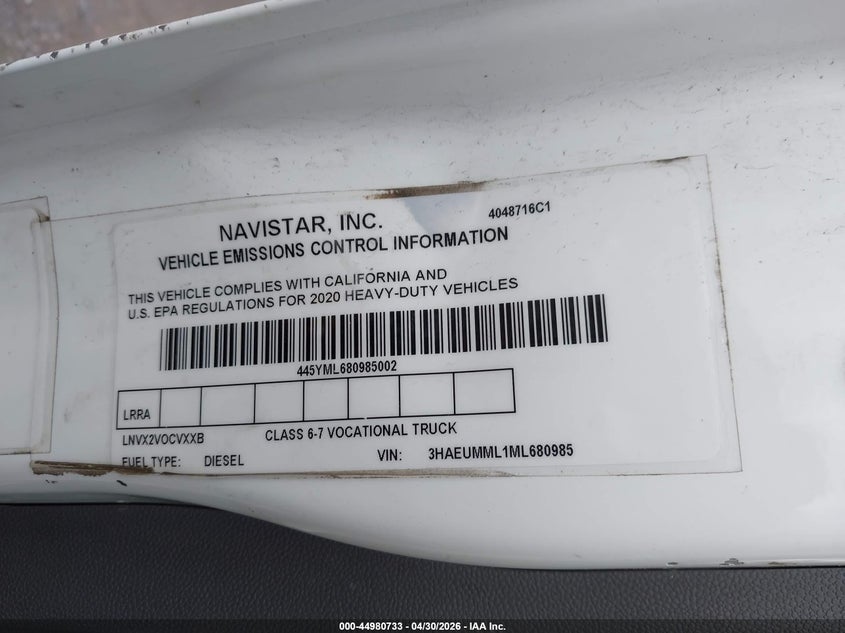 2021 INTERNATIONAL MV TRUCK N/A