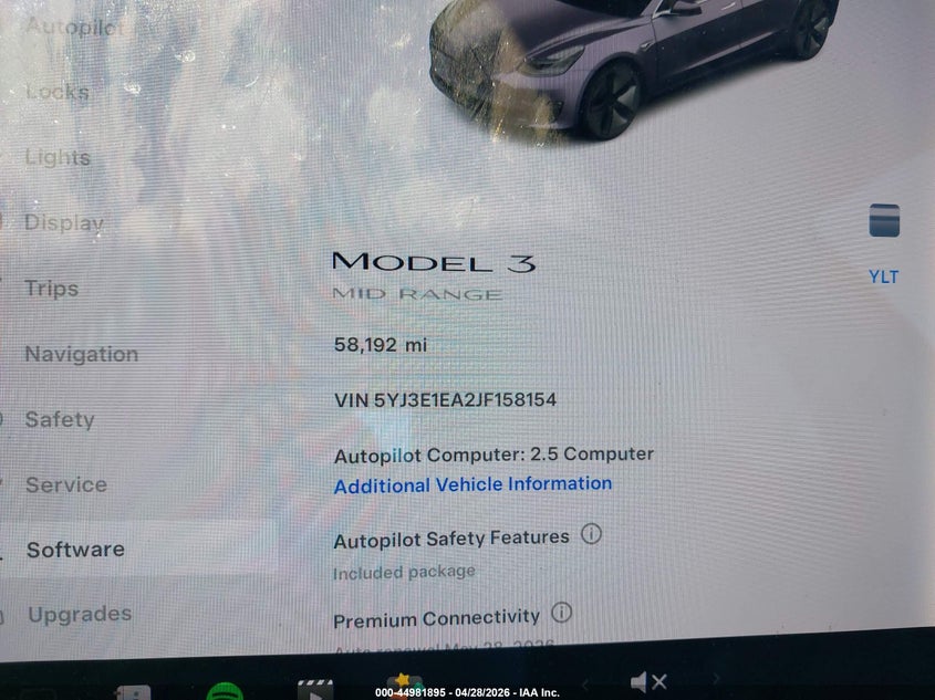 2018 TESLA MODEL 3 SEDAN ELECTRIC