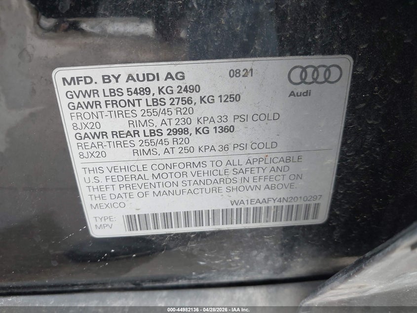2022 AUDI Q5 PREMIUM PLUS 45 TFSI S LINE QUATTRO S TRONIC — Photo 9