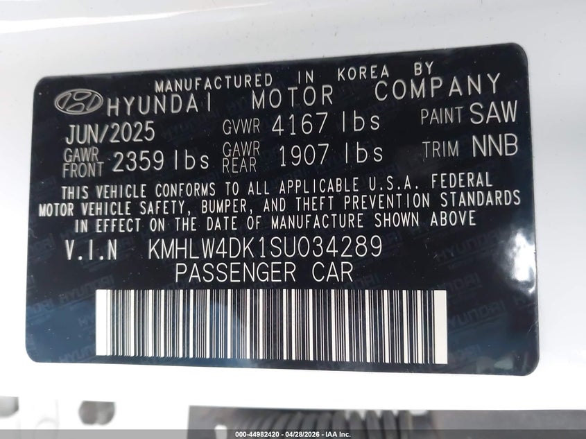 2025 Hyundai Elantra N VIN: KMHLW4DK1SU034289 Lot: 44982420