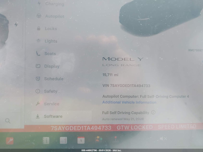 2026 TESLA MODEL Y ELECTRIC(VIN: 7SAYGDED1TA494733