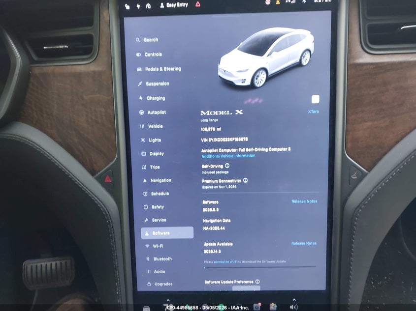 2019 Tesla Model X 100D/75D/Long Range/Standard Range VIN: 5YJXCDE22KF185678 Lot: 44985658