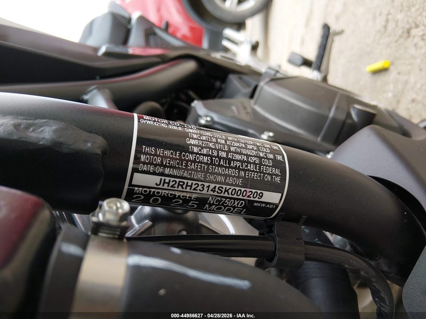 2025 Honda Nc750 Xd VIN: JH2RH2314SK000209 Lot: 44986627