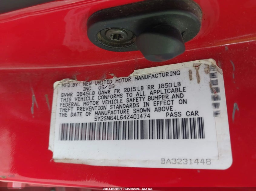 2004 Pontiac Vibe Gt VIN: 5Y2SN64L64Z401474 Lot: 44990961