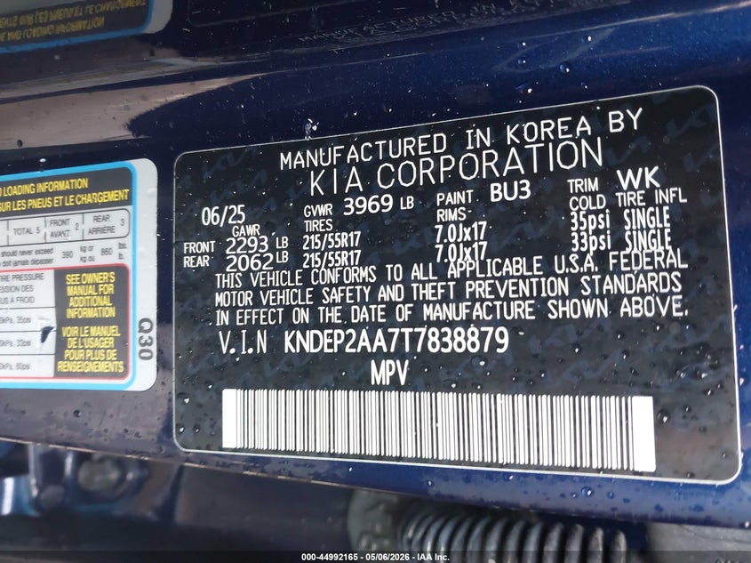 VIN KNDEP2AA7T7838879 2026 KIA SELTOS LX