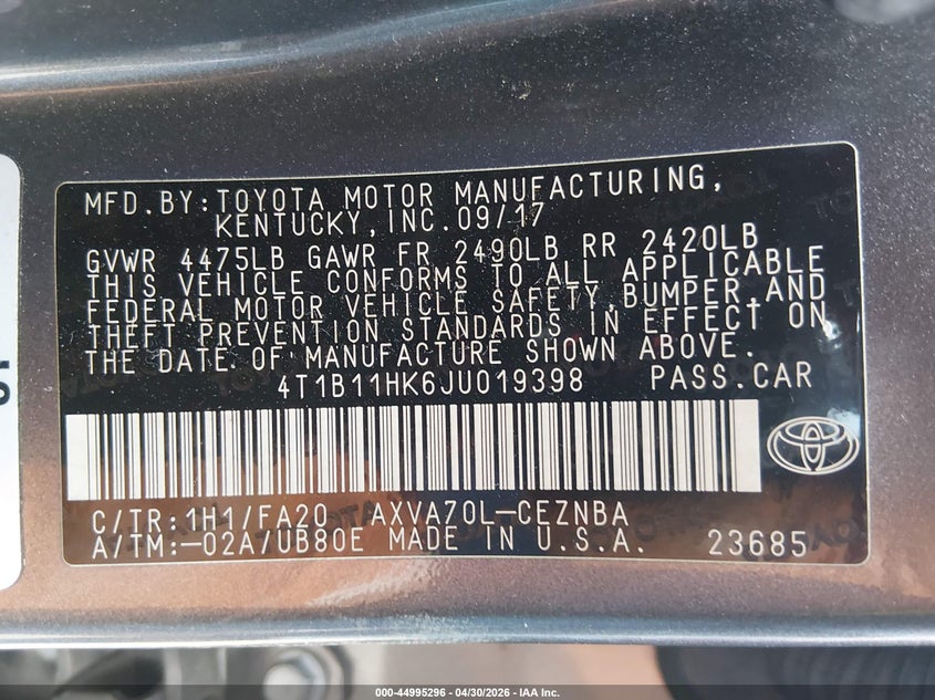 TOYOTA CAMRY - zdjęcie 9