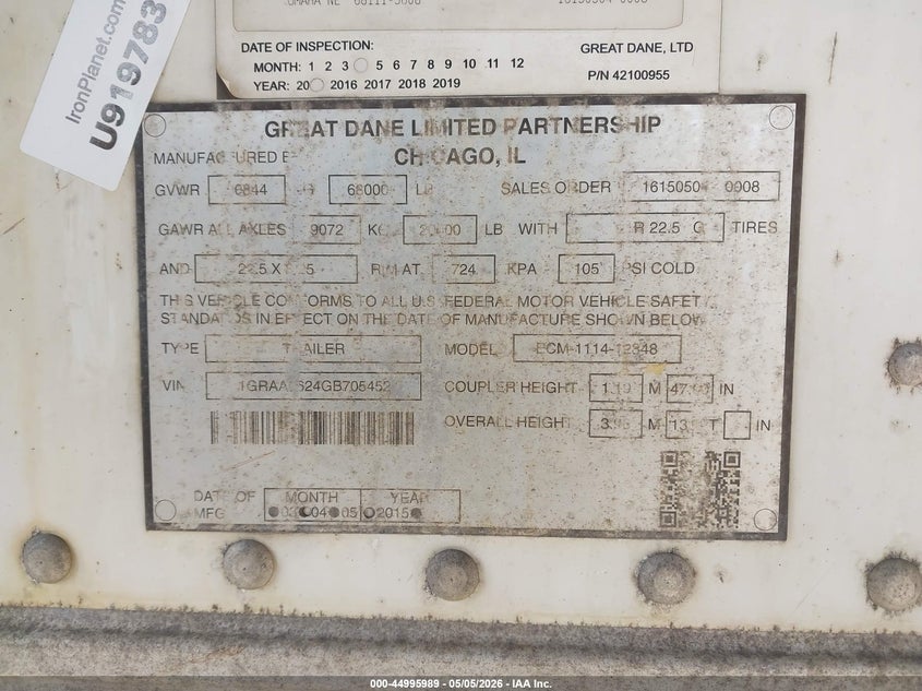 2016 OTHER GREAT DANE TRAILERS UNKNOWN VAN N/A