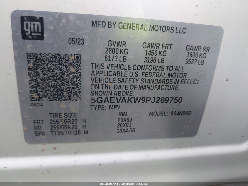 BUICK ENCLAVE 2023 VIN 5GAEVAKW9PJ269750