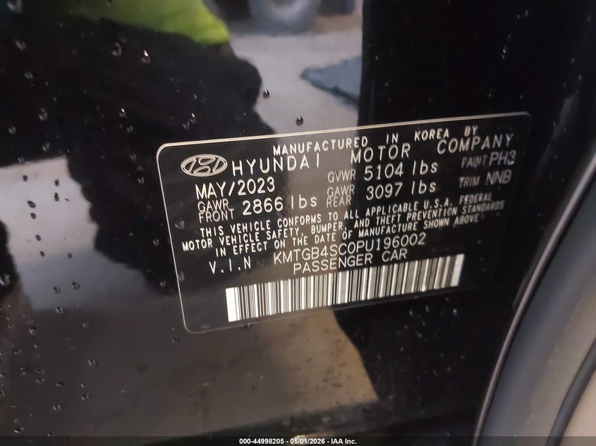 2023 Genesis G80 2.5T Rwd VIN: KMTGB4SC0PU196002 Lot: 44998205