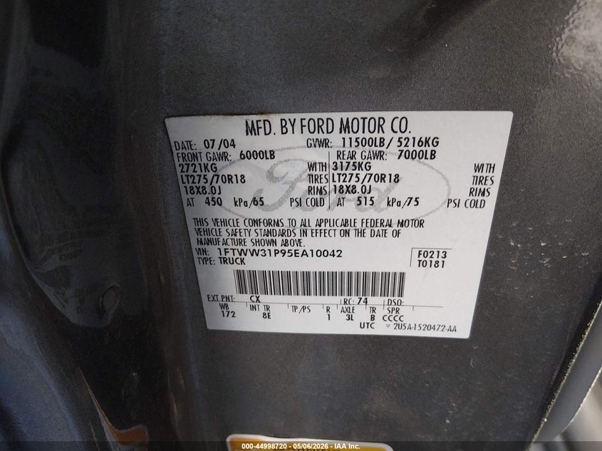 2005 FORD F350 TRUCK N/A