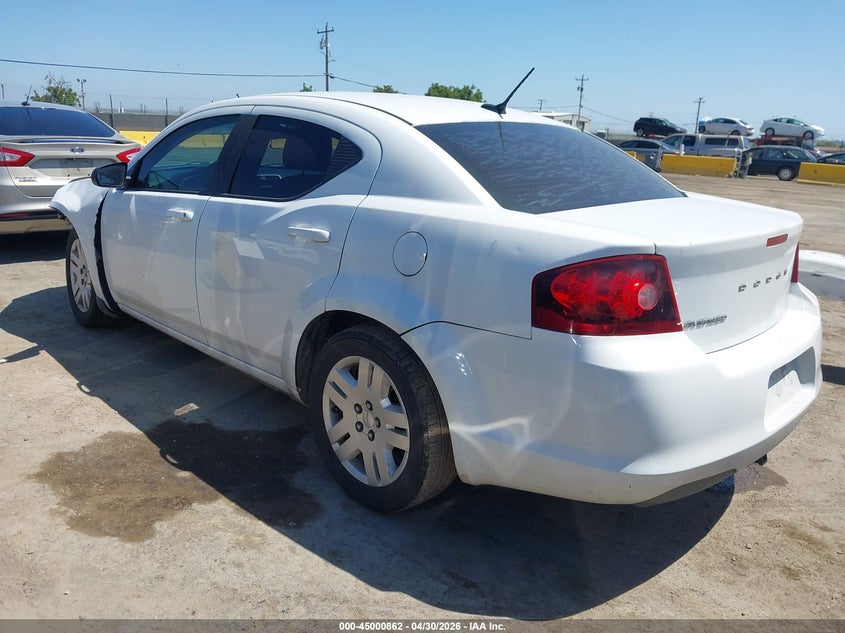 Vin: 1c3cdzab1dn653827, lot: 45498327, dodge avenger se 20133