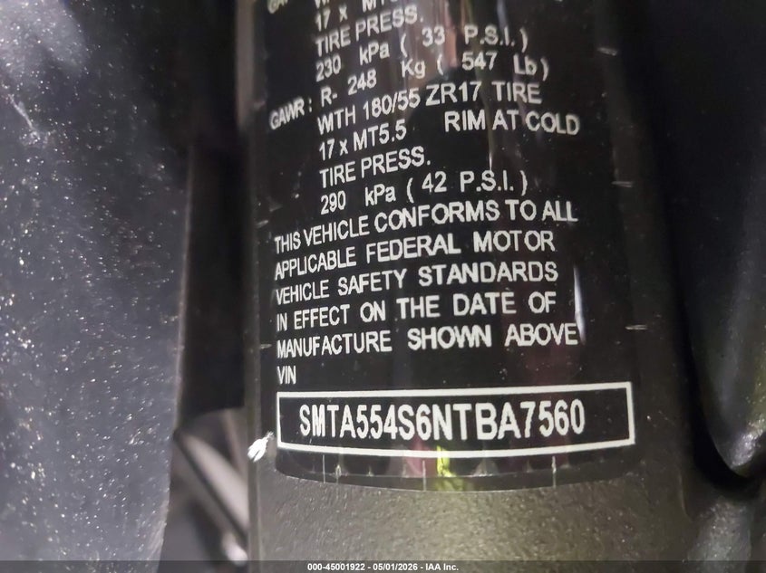 VIN SMTA554S6NTBA7560 2022 TRIUMPH MOTORCYCLE STREET TRIPLE RS
