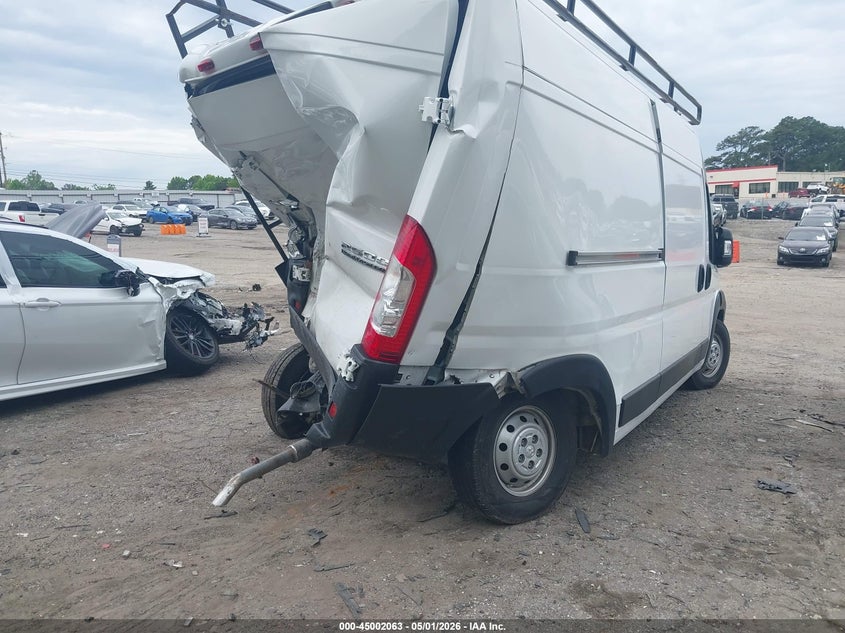 Vin: 3c6lrvdg8pe562261, lot: 45499528, ram promaster 2500 high roof 159 wb 20234