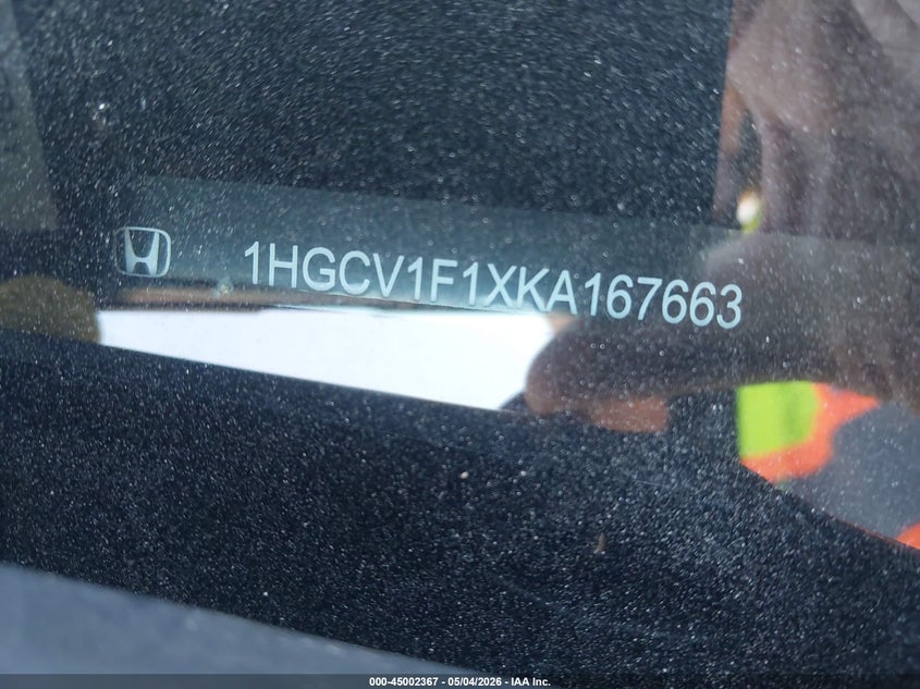 VIN 1HGCV1F1XKA167663 2019 HONDA ACCORD LX
