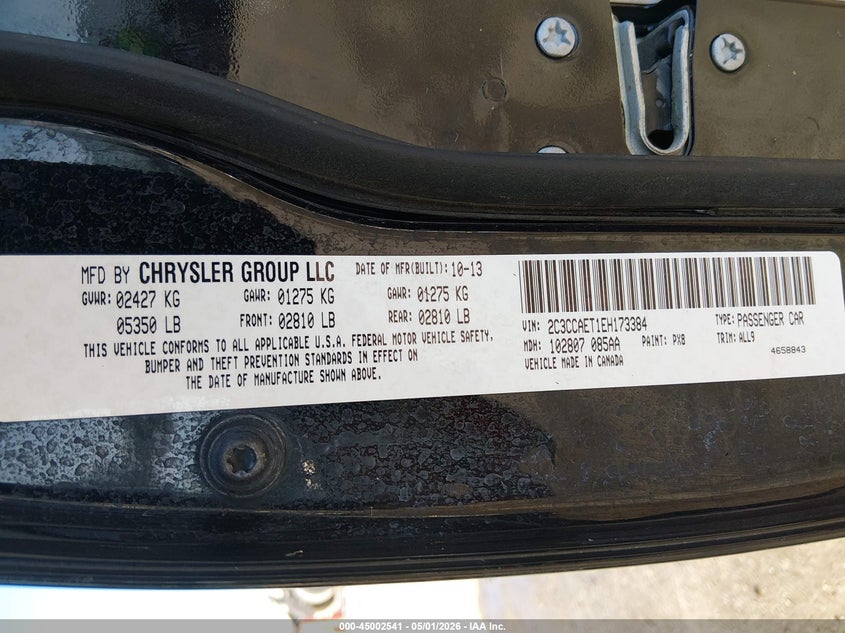 2014 Chrysler 300C VIN: 2C3CCAET1EH173384 Lot: 45002541